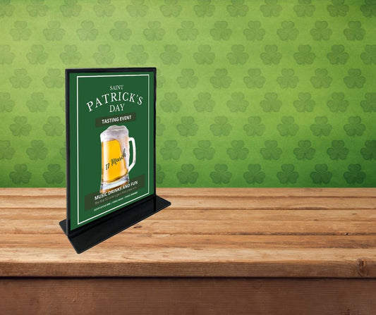 With Acrylic Sign Holders, Lucky St. Patrick's Day Promotions Go Greener!