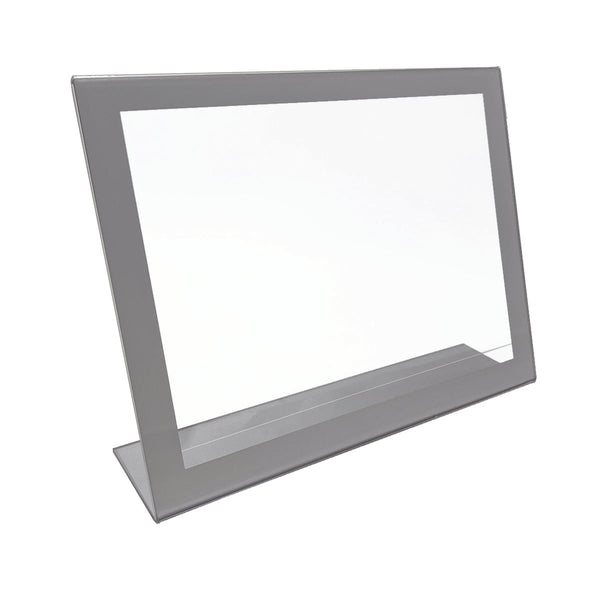 Acrylic sign holder with silver border - 11" x 8-1/2"