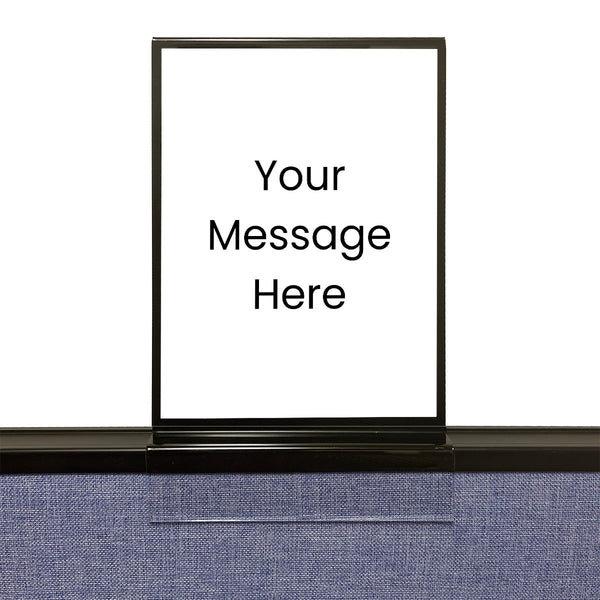 Elevated Cubicle Sign Frame with Colored Border - 6 inch x 4 inch - 2" Cubicle finish