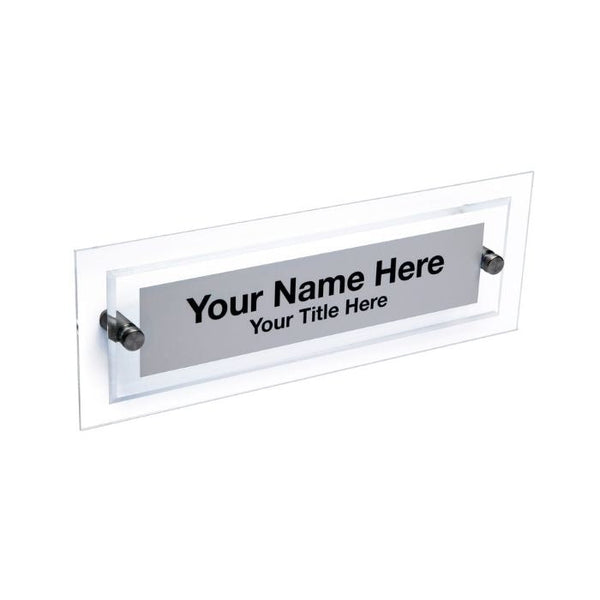 Wall Nameplate with Standoffs - 8 inch x 2 inch
