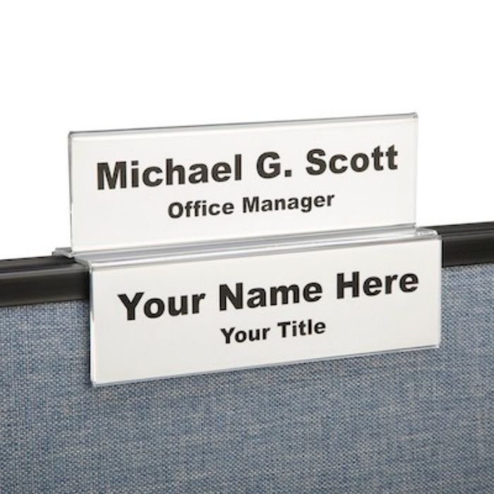 Four Slot Cubicle Nameplate Holder Double-Sided - 8-1/2 inch x 2 inch - 2" Cubicle finish