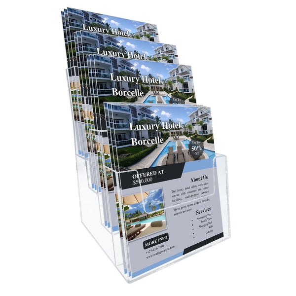 Four pocket literature holder - 9-1/2" wide