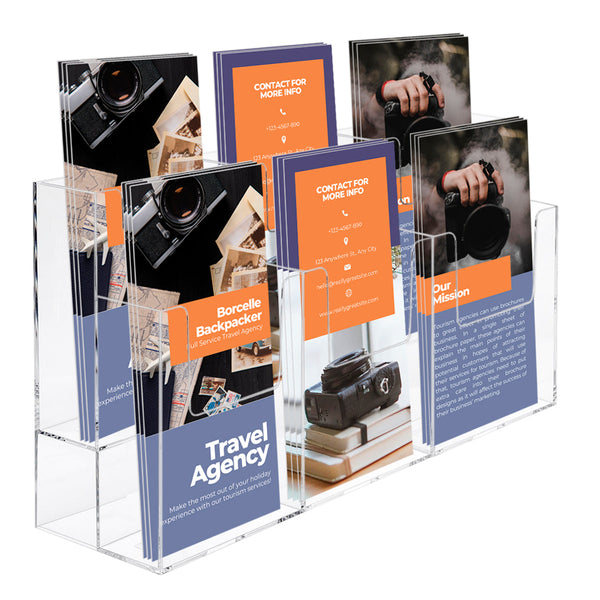 Six-pocket literature holder