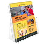 Brochure Holder - Single-Pocket Countertop - 8-3/4" Wide