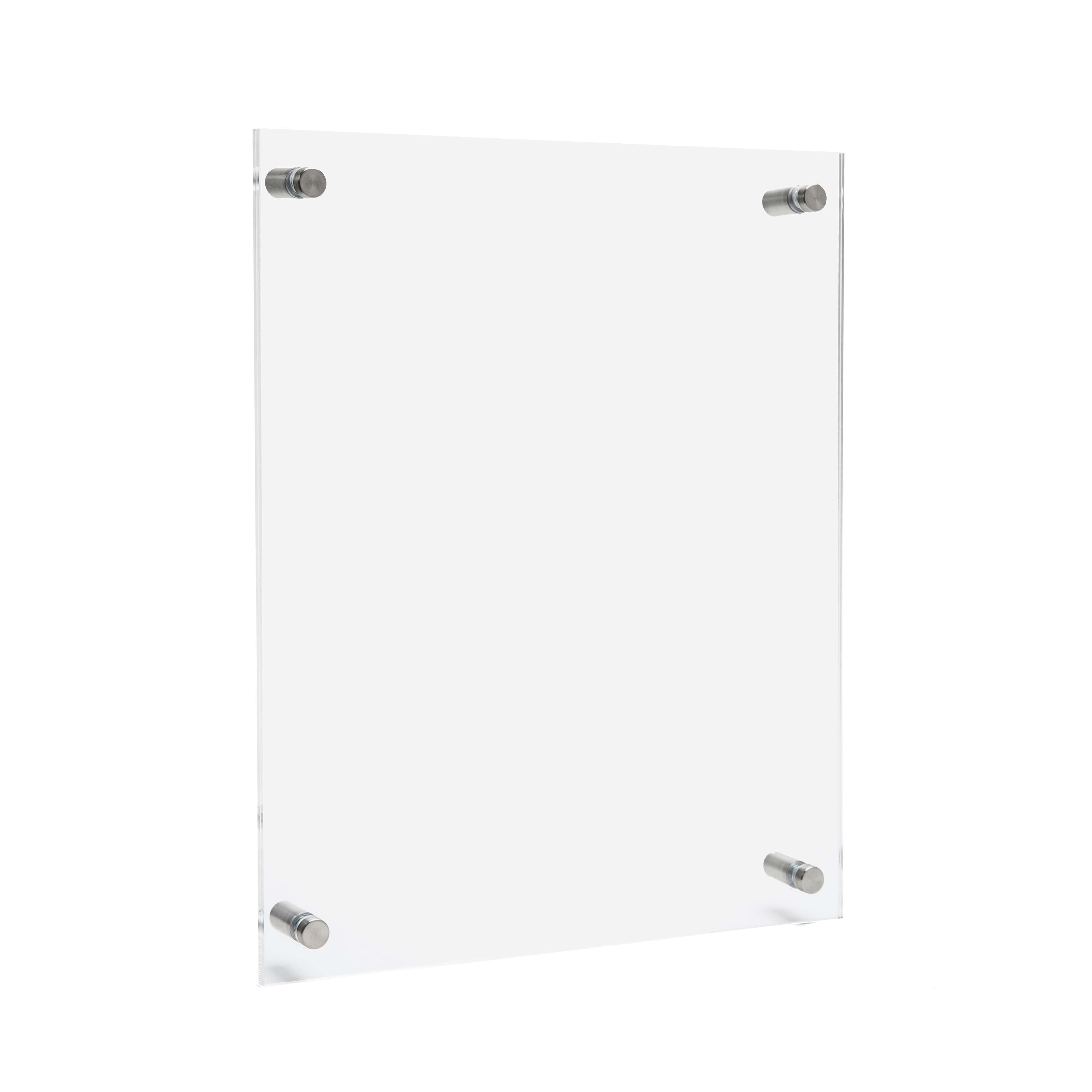 Acrylic Wall Frame with Stainless Steel Standoffs - 8-1/2 inch x 11 inch