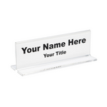 Acrylic Double Sided Office Desk Name Plate Holders Clear
