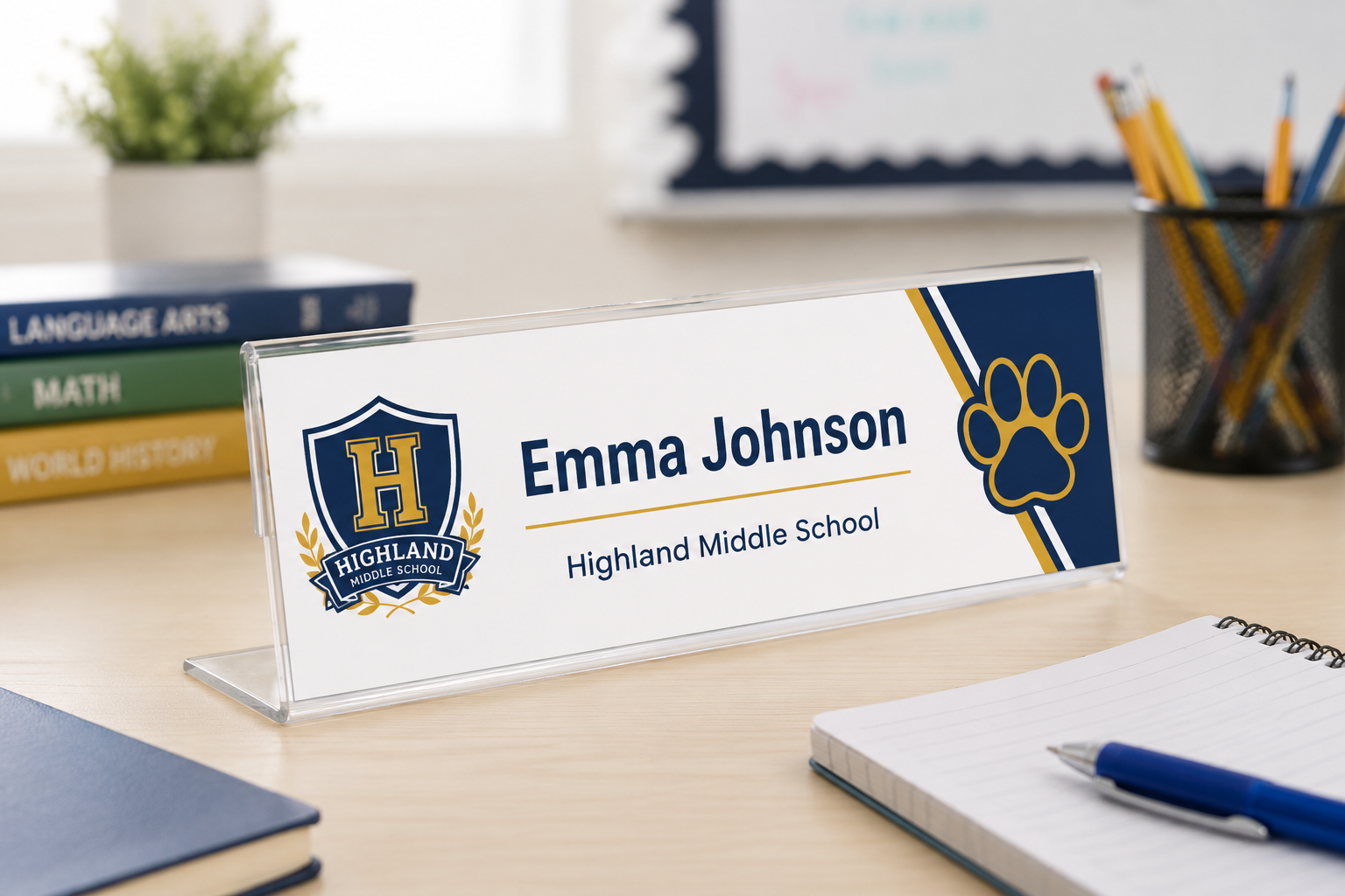 Back-to-School Organization with Acrylic Desk Nameplate Holders