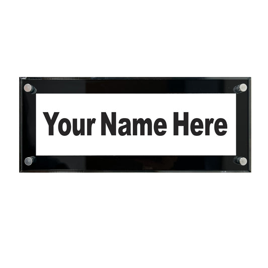 Introducing All-New Acrylic Wall Nameplate Holders with Standoffs and a Bold Black Border
