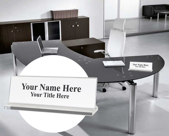 Executive office acrylic name plate holder