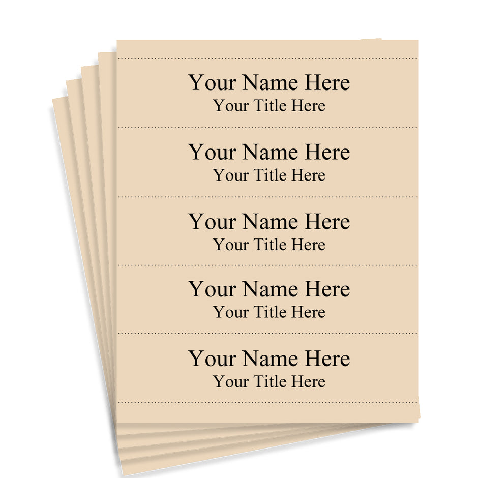 Perforated Card Stock - Tan - 8-1/2" x 2" Insert Size