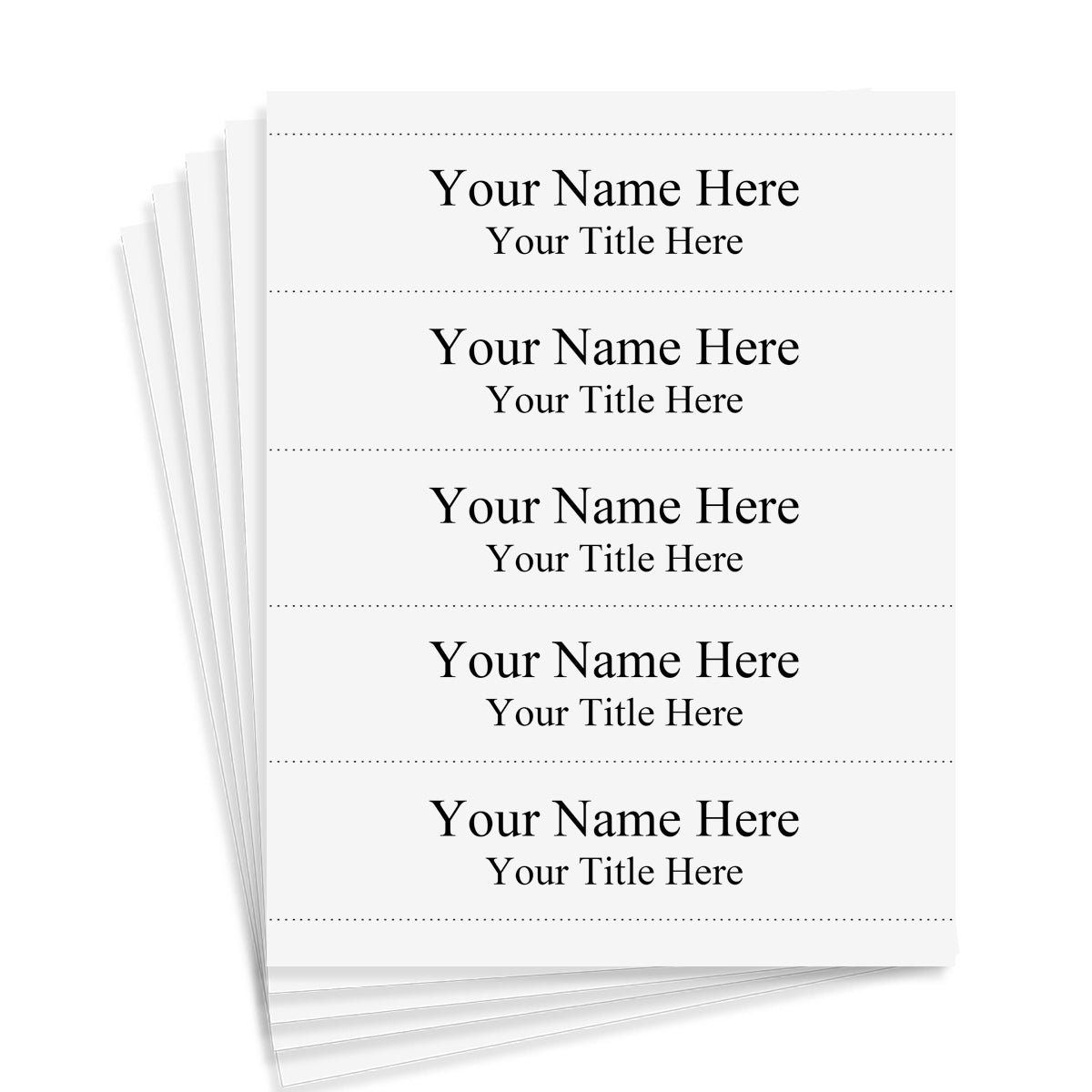 Perforated card stock - 8-1/2" x 2" insert size