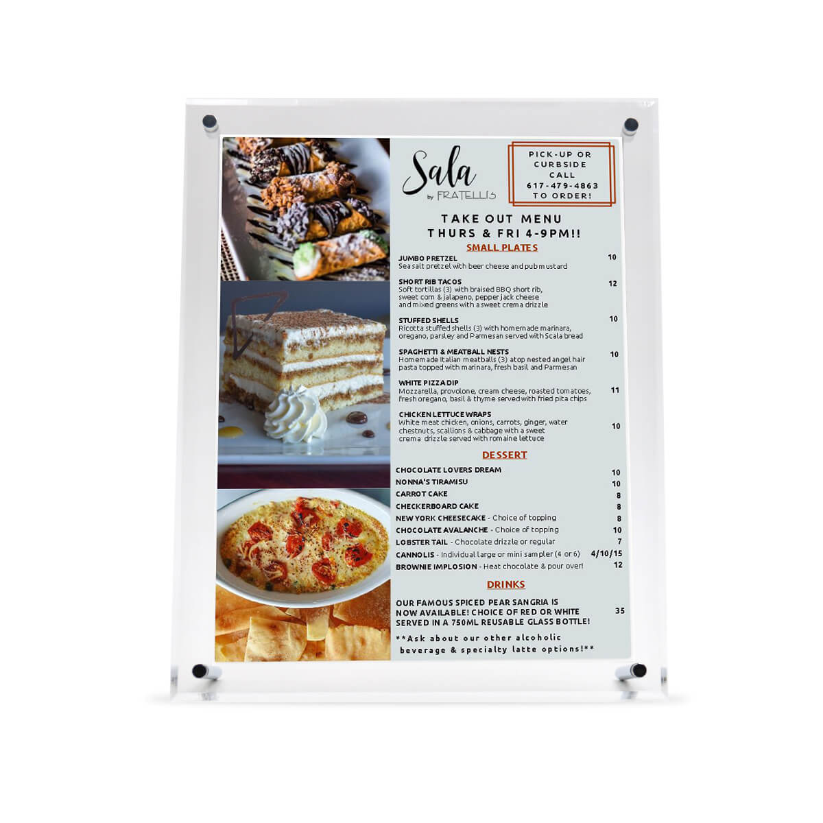 Slant Back Sign Frame with Posts