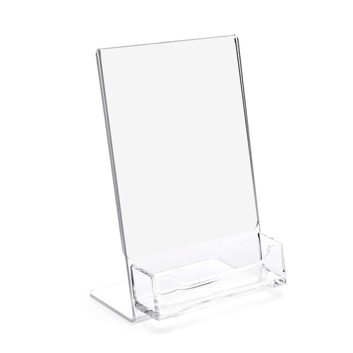 Acrylic Sign Holder with Card Pocket