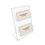 Two-Pocket Acrylic Gift Card Display Holder w/ 5" x 7" Sign Holder