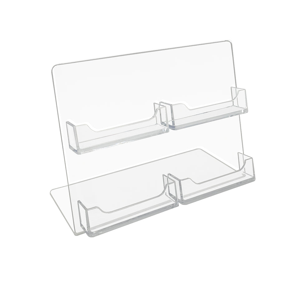 Acrylic Four-Pocket Gift Card Holder Slant Back