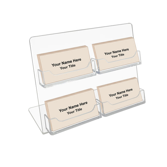 Acrylic Four-Pocket Gift Card Holder Slant Back