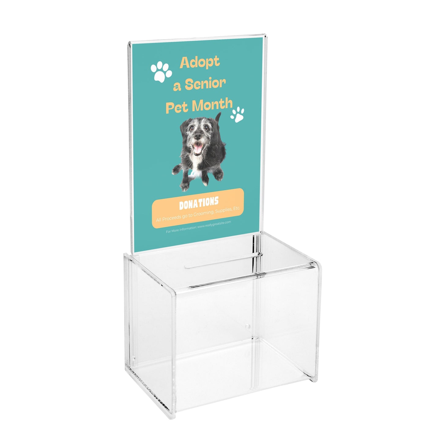 Acrylic Donation Box - 5-1/8" x 3-7/8" x 3-3/8"