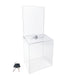 Acrylic donation box with sign holder - 6-7/8" x 8-3/4" x 5"