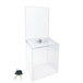 Acrylic donation box with sign holder - 6-7/8" x 8-3/4" x 5"