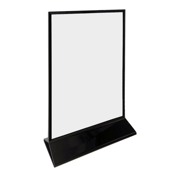 Double-sided display stand with black border 8-1/2" x 11"