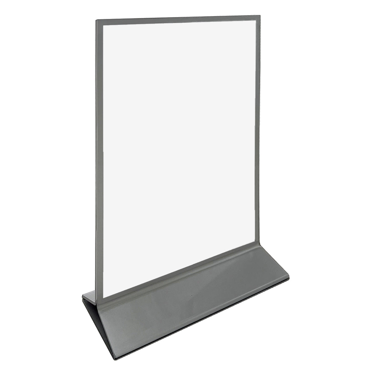 Double-sided display stand with silver border 8-1/2" x 11"