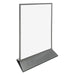 Double-sided display stand with silver border 8-1/2" x 11"