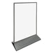 Double-sided display stand with silver border 8-1/2" x 11"
