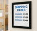Black aluminum snap frame - 8.5" x 11" wall-mount sign holder