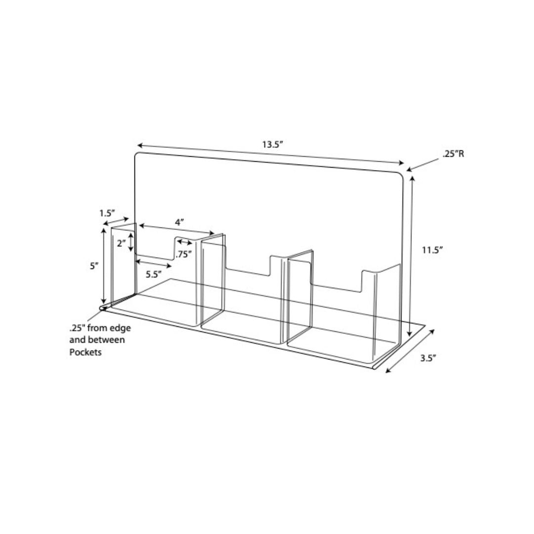 Three-Pocket Literature Holder