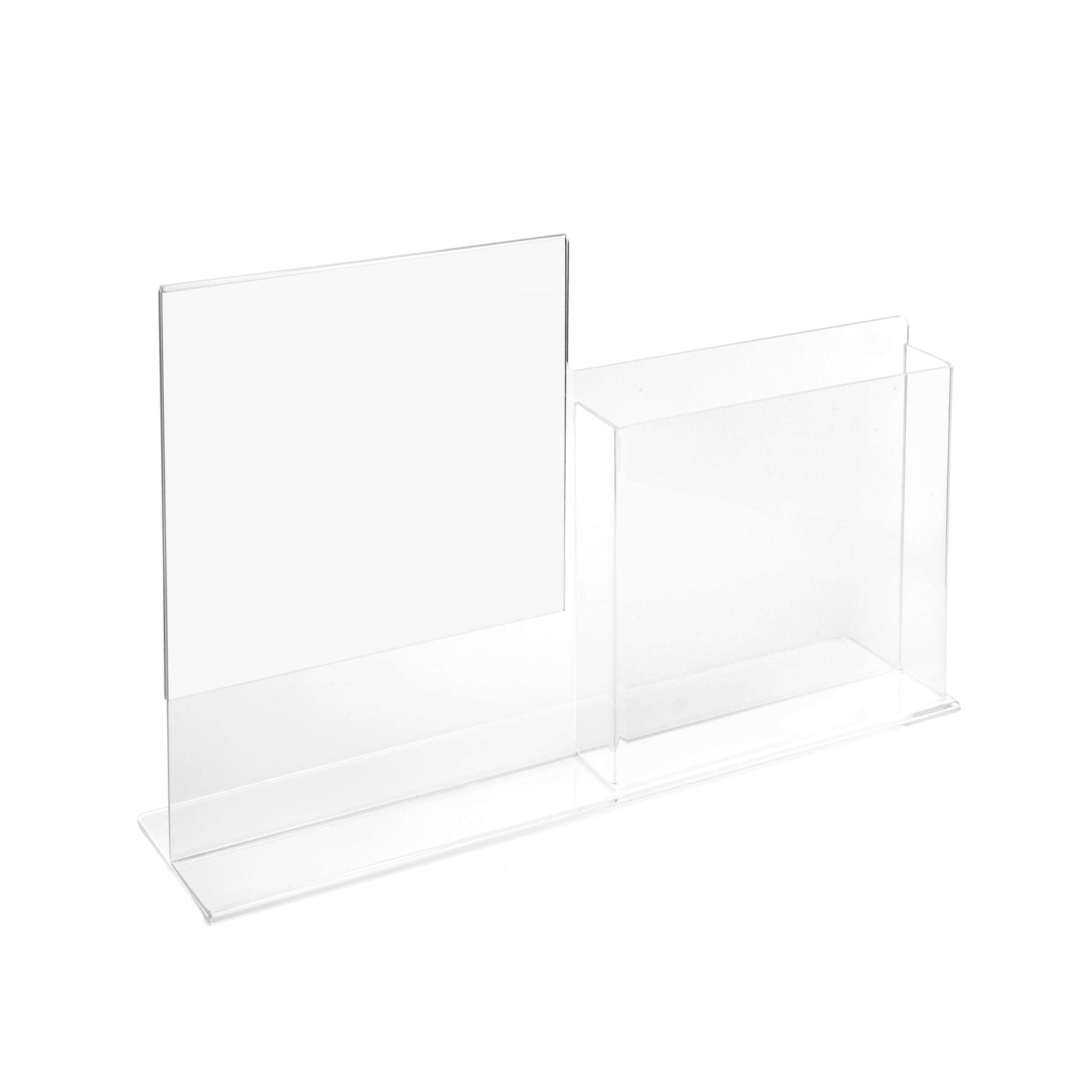 Acrylic pop display brochure & sign holder with pocket | 8.5" x 11"
