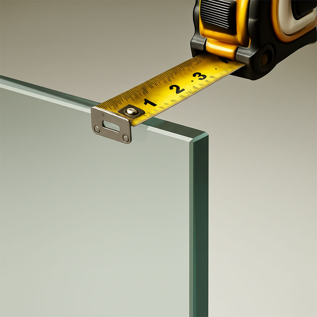 Measuring glass partition thickness