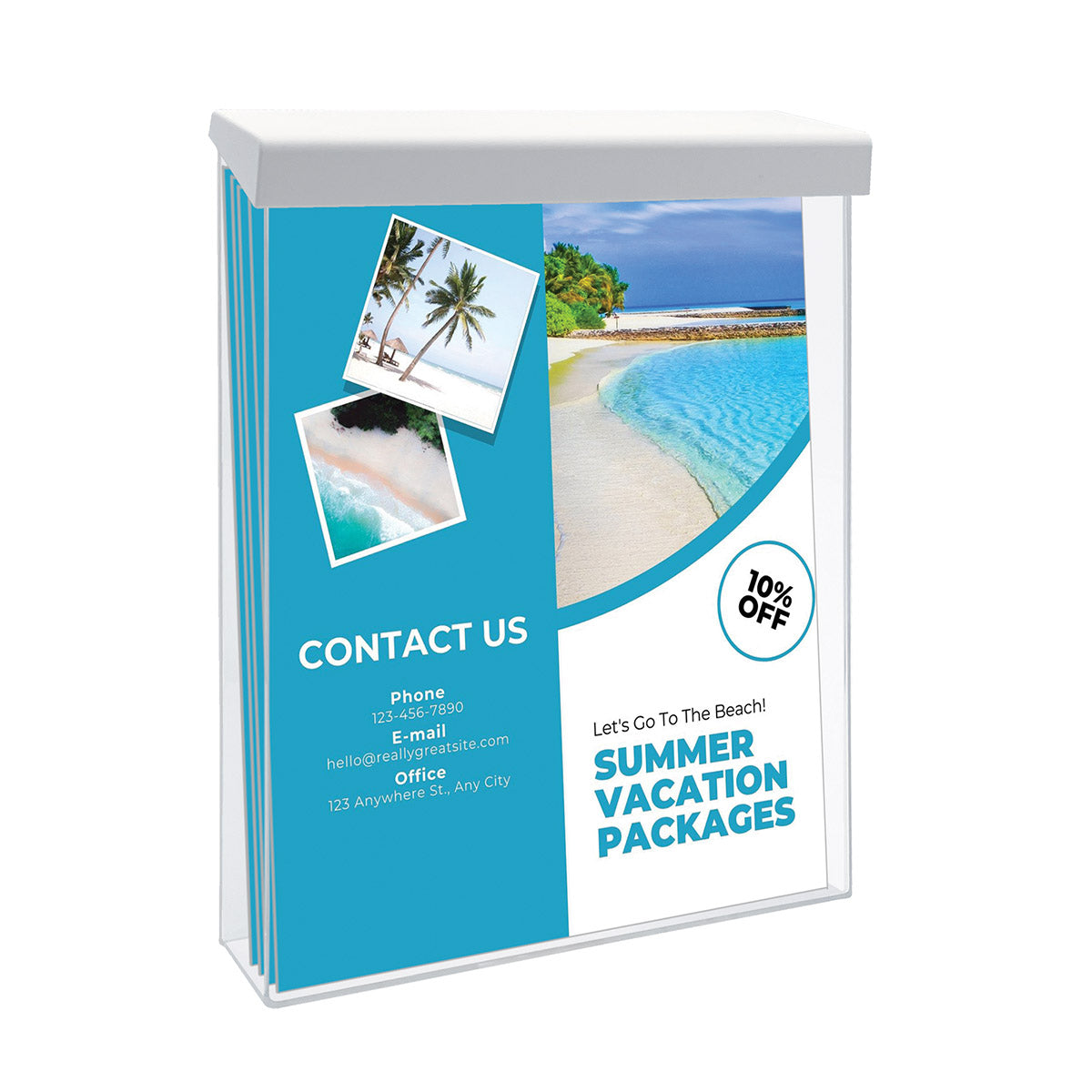 Outdoor brochure box with lid 8-3/4-