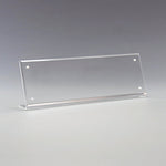 Slant Back Acrylic Nameplate Holder with Magnets - 8-1/2" x 2"