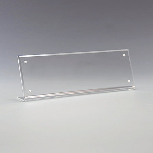 Slant Back Acrylic Nameplate Holder with Magnets - 8-1/2" x 2"