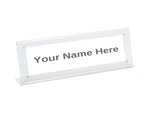 Slant Back Acrylic Nameplate Holder with Magnets - 8-1/2" x 2"