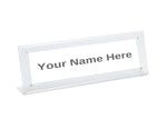 Slant Back Acrylic Nameplate Holder with Magnets - 8-1/2" x 2"