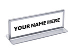 Double Sided Office Desk Nameplate Holders w/ Colored Border