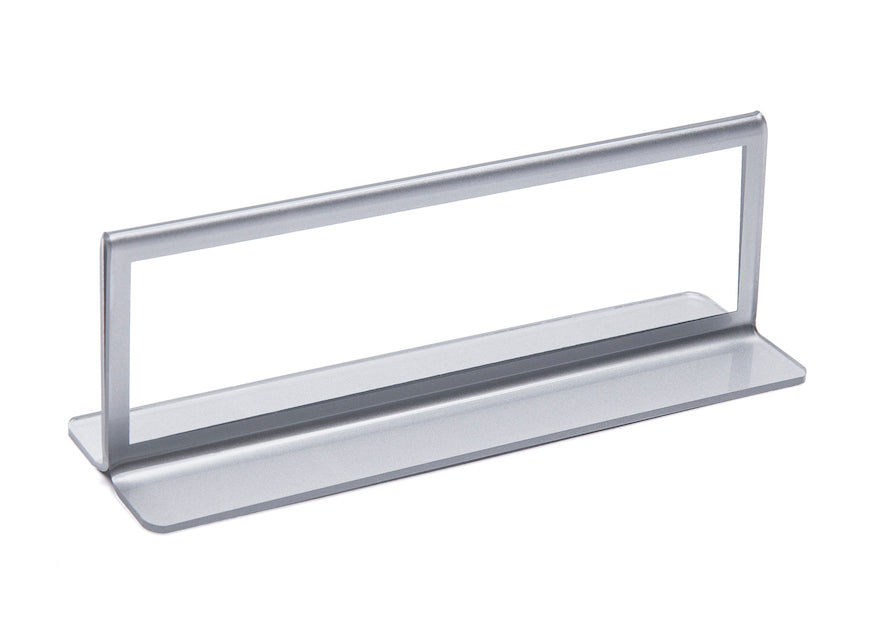 Acrylic Desk Name Plate Holder with Silver Border Frame