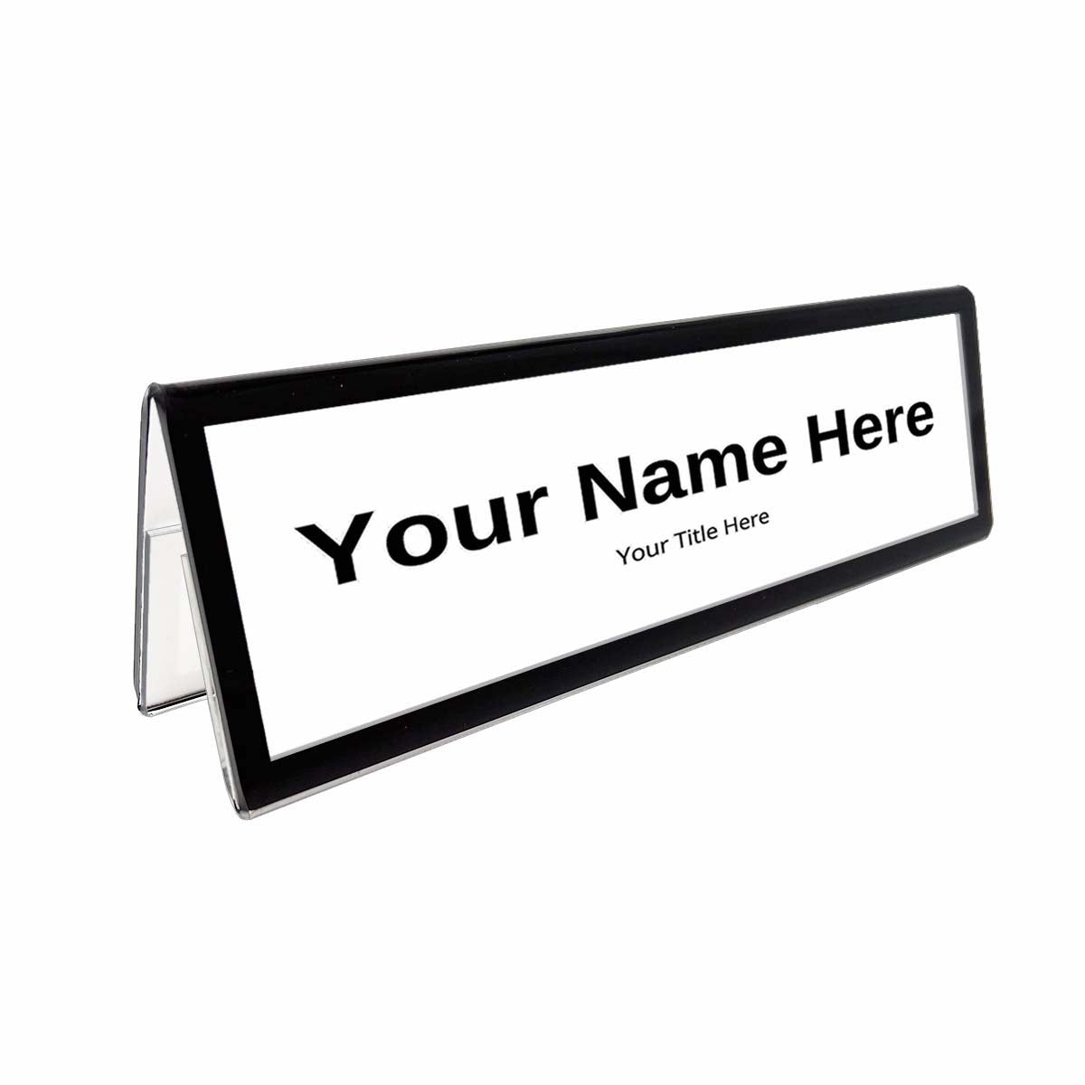 Table tent nameplate holder with black border