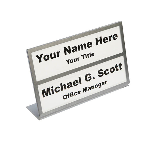 Multi-Tier Office Desk Name Plate Holders - 2-Tier