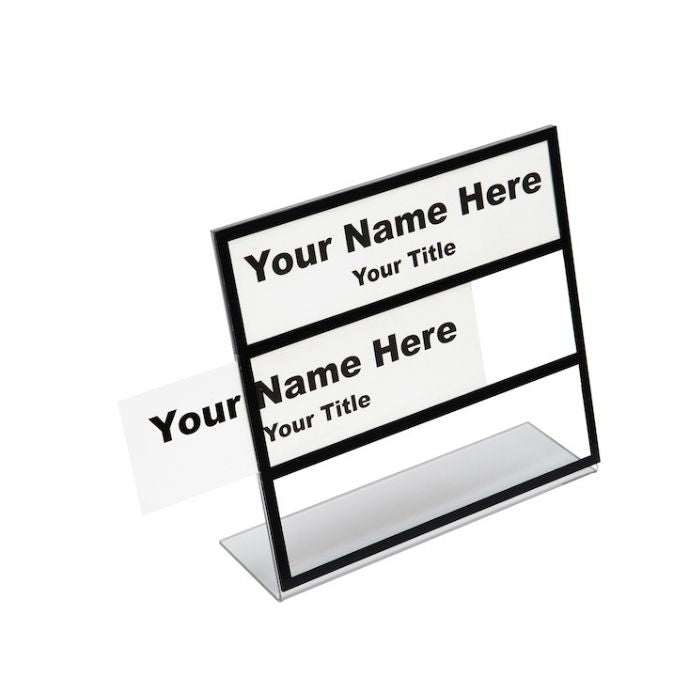 Multi-Tier Desk Name Plate Holders - 3-Tier Black