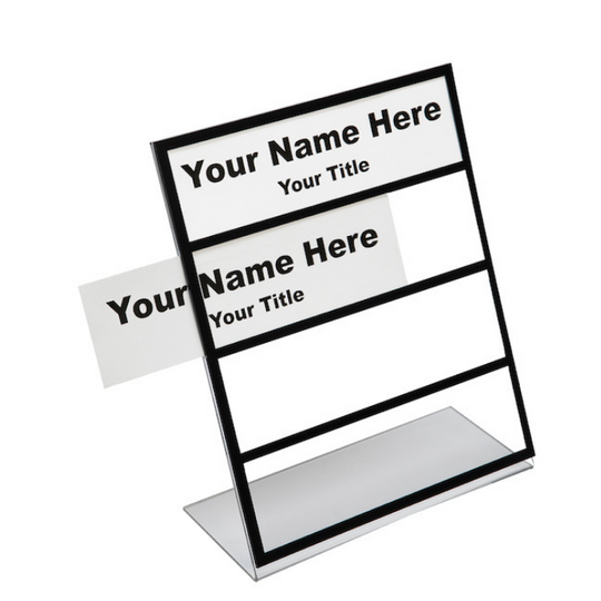 Multi-Tier Desk Name Plate Holders - 4-Tier black