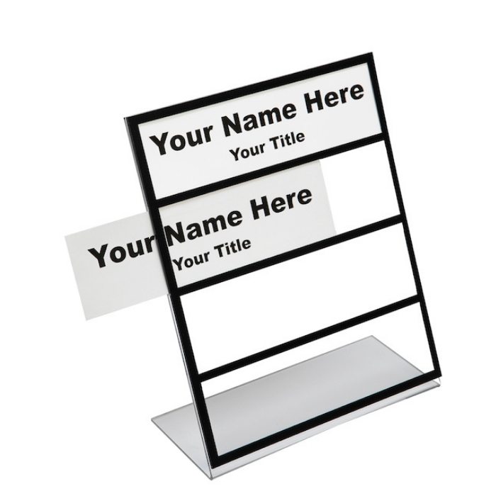 Multi-Tier Desk Name Plate Holders - 4-Tier black
