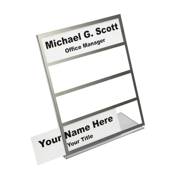 Multi-Tier Desk Name Plate Holders - 4-Tier Sliver