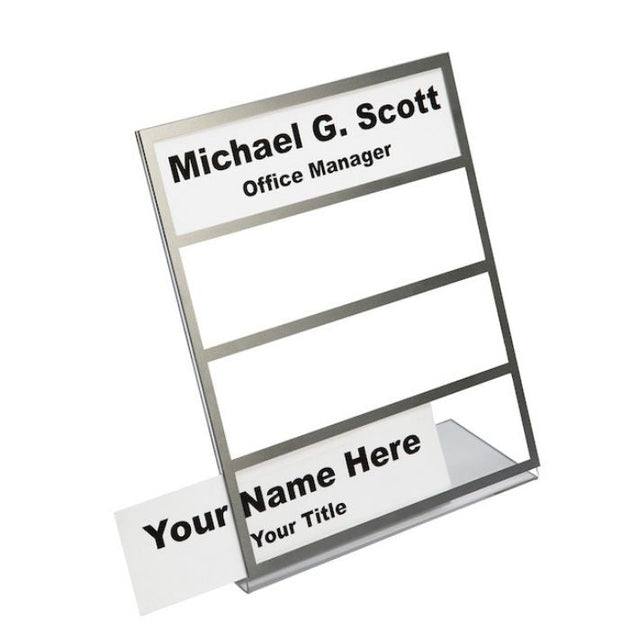 Multi-Tier Desk Name Plate Holders - 4-Tier Sliver