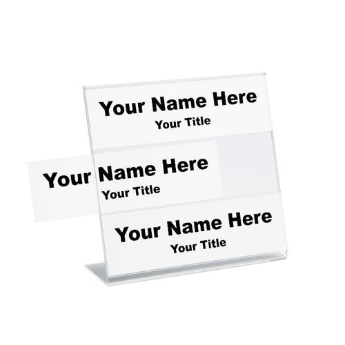 Multi-Tier Office Desk Nameplate Holder - 3 Slots