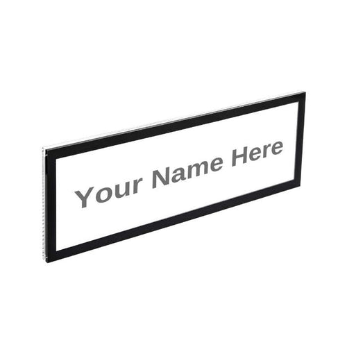 Acrylic Wall Nameplate Holder w/ Black Border - 8-1/2" x 2-1/2"