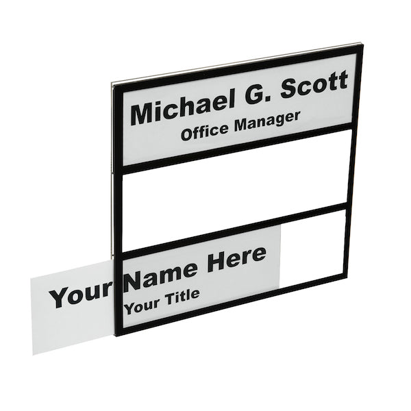 Three-Tier Wall Nameplate Holder Black Border