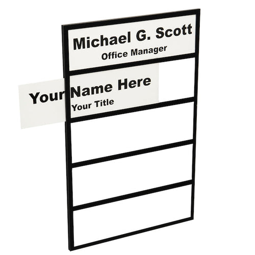 Five-Slot Wall Nameplate Holder with Black Border