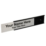 Wall-Mount Black Name Plate Holders - 8-1/2" x 2"